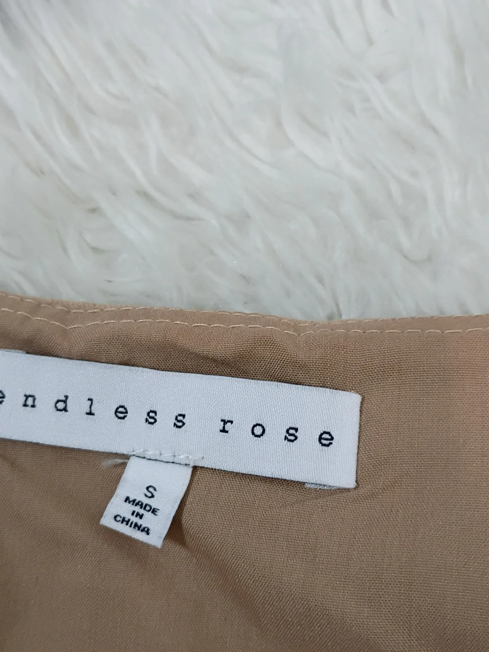 Endless Rose Embroidered Tan Shift Top With Pom Pom Shoulder Ties - Picture 5 of 8
